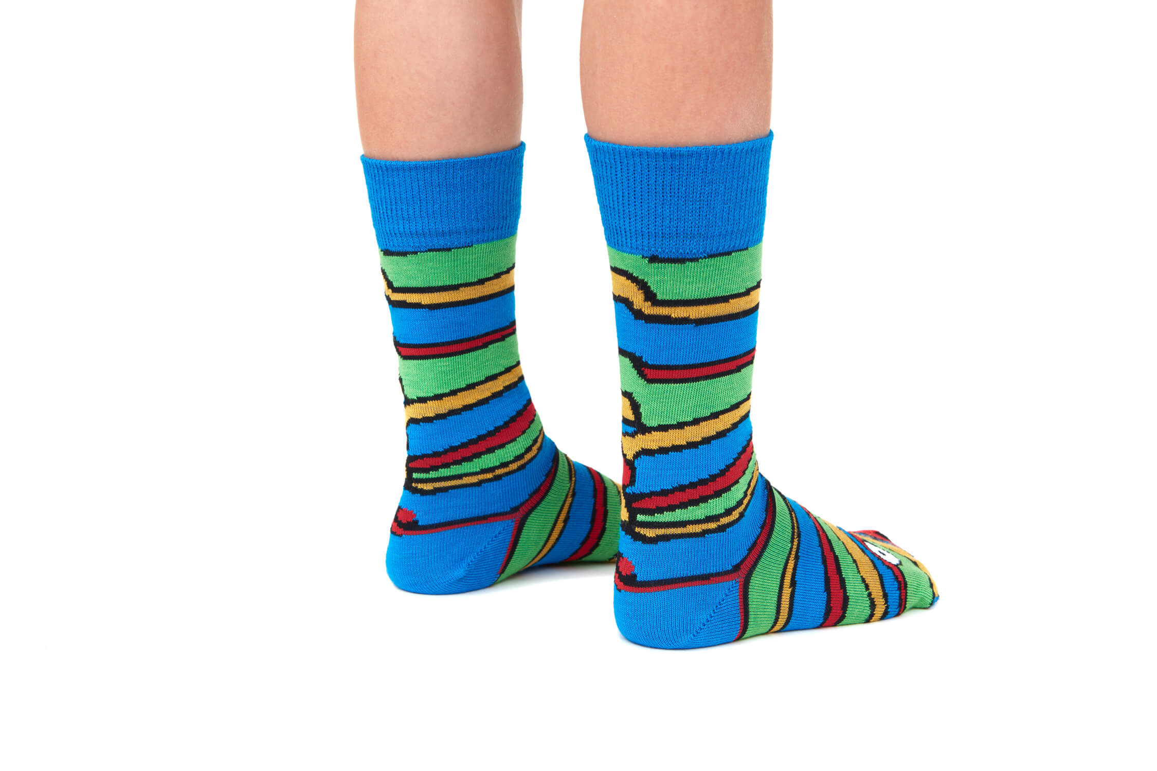 Happy Socks Mens Size 8-12 Multi Stripe Liner Socks Combed Cotton 1 Pair  $12